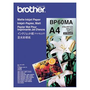 Brother Matte Inkjet Paper, BP60MA, foto papier, matný, biely, A4, 145 g/m2, 25 ks, atramentový