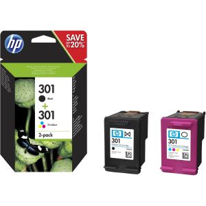 Cartridge HP 301 (N9J72AE), dvojbalenie, čierna, farebná, multipack, originál